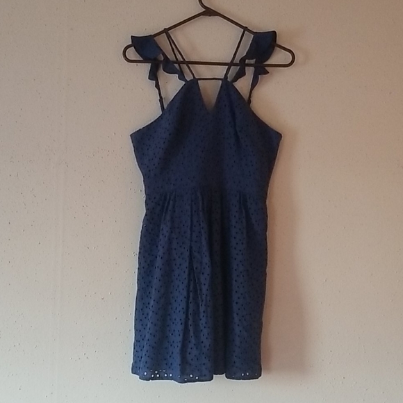 BCBGeneration Halter Fit & Flair Eyelet Knit Dress - Picture 3 of 7